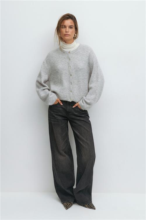 Gina Tricot - Knitted cardigan - Cardigans - Grå - S - Dame