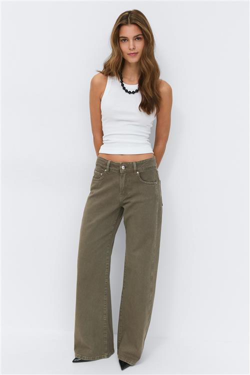 Gina Tricot - Wide flare jeans - wide jeans - Grøn - 38 - Dame