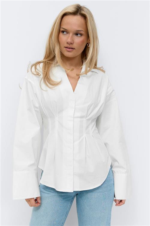 Gina Tricot - Shaped shirt - figursyede skjorter - Hvid - 38 - Dame