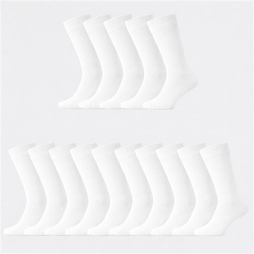 Bambus strømper i hvid til kvinder 15-pak