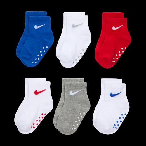 Nike Pop Color-ankelstrømper med skridsiking til babyer (12-24) (6 par) - blå