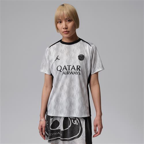Kortærmet Paris Saint-Germain Academy Pro Night Edition Jordan Dri-FIT-opvarmningstrøje til fodbold til kvinder - grå