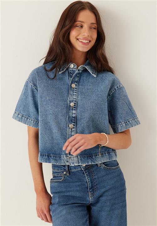 Pieces Pcsky Ss A-shape Denim Top