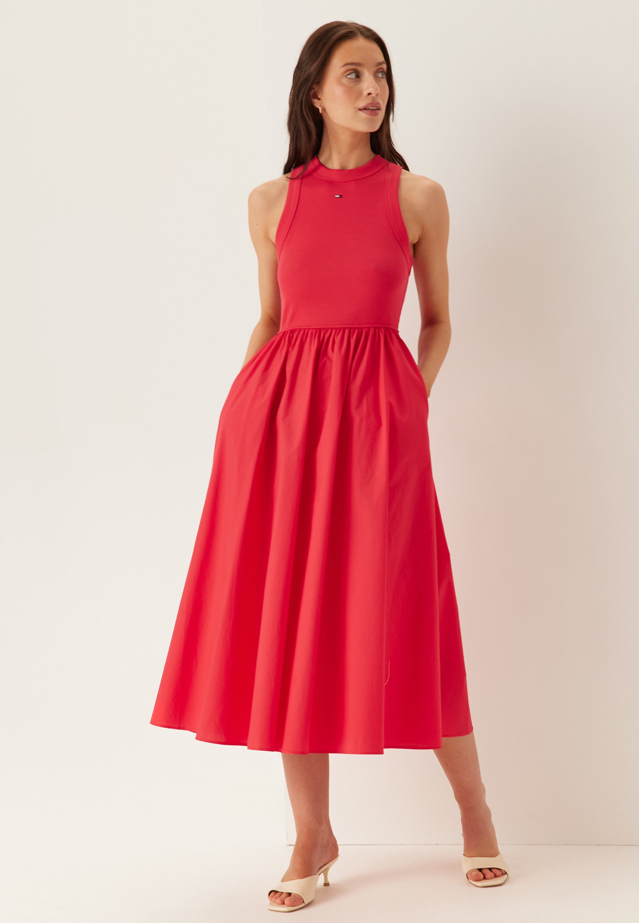 TOMMY JEANS Tjw Rib Poplin Tank Dress Ext