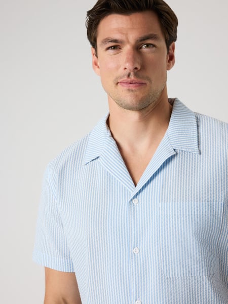 Björn Borg Borg Seersucker Resort Shirt Blå, L