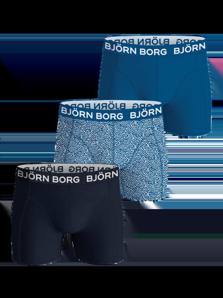 Björn Borg Cotton Stretch Boxers 3-pack Blå, 146-152