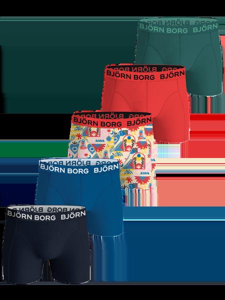 Björn Borg Cotton Stretch Boxers 5-pack Blå, 158-164