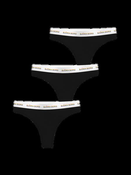 Björn Borg Logo Thongs 3-pack Sort, M