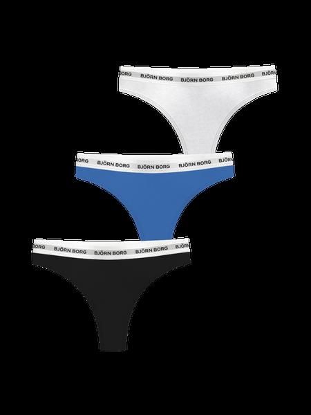 Björn Borg Logo Thongs 3-pack Sort, XS