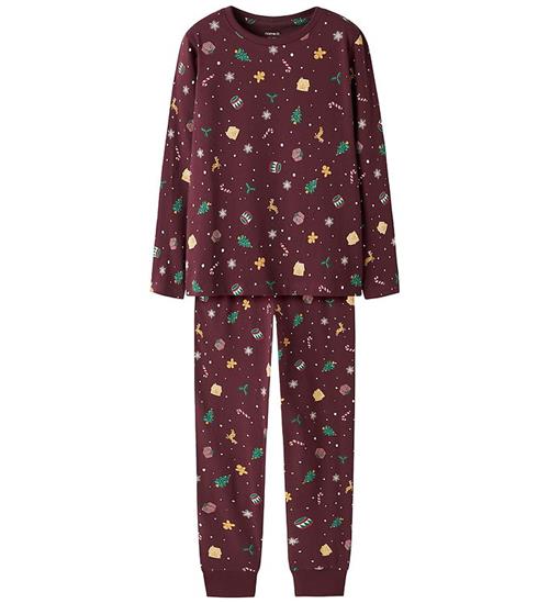 Name It Nattøj - NknVismas - Burgundy/Xmas AOP