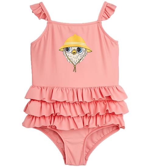Mini Rodini Badedragt - Owl - Pink