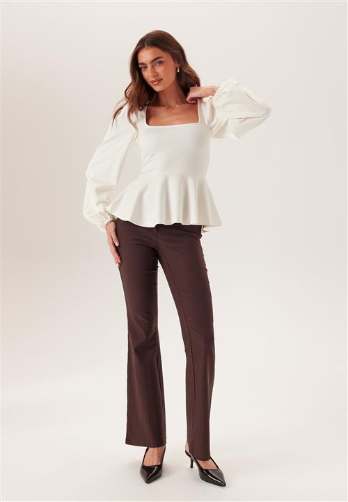 BUBBLEROOM Long Sleeve Peplum Top