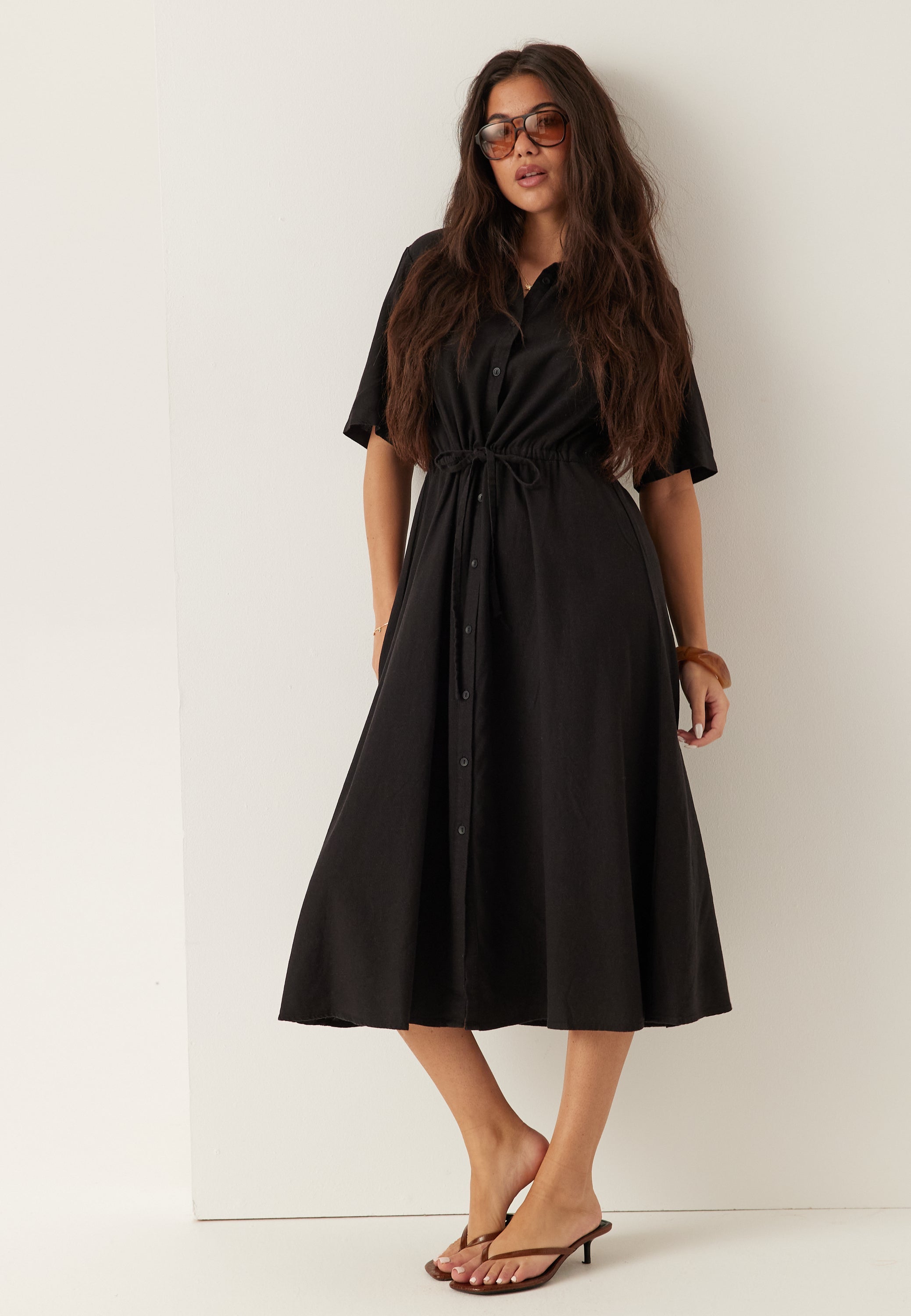 BUBBLEROOM Linen Shirt Dress