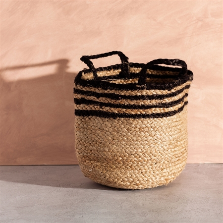 SASS & BELLE Jute Kurv Black Stripe