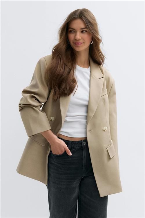 Gina Tricot - Shaped blazer - figursyede blazere - Beige - M - Dame