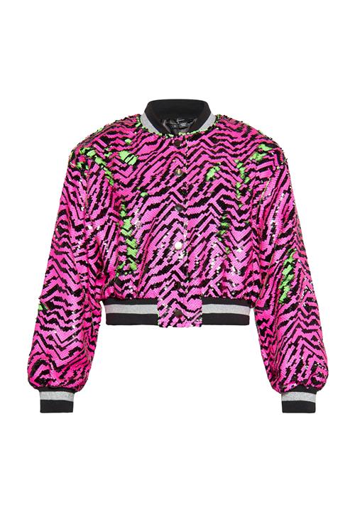 faina Overgangsjakke  sølvgrå / græsgrøn / pink / sort