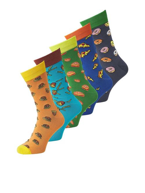 JACK & JONES Sokker 'JACJUNKFOOD'  blå / himmelblå / grå / grøn / orange