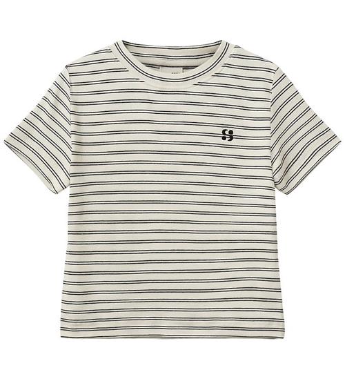 Sofie Schnoor T-shirt - LunaSY - Off White/Sortstribet