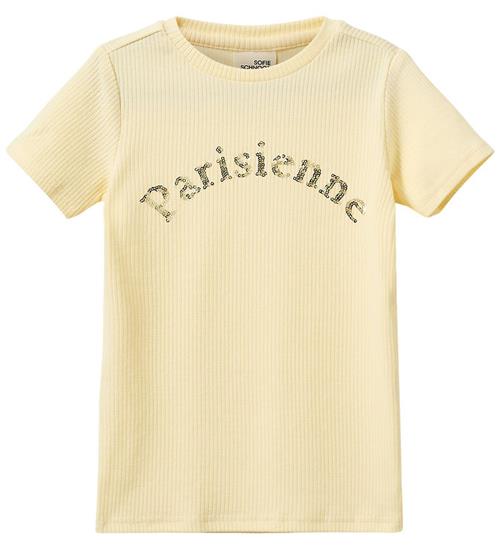 Sofie Schnoor T-shirt - Rib - AstaKB - Butter Yellow m. Paillett