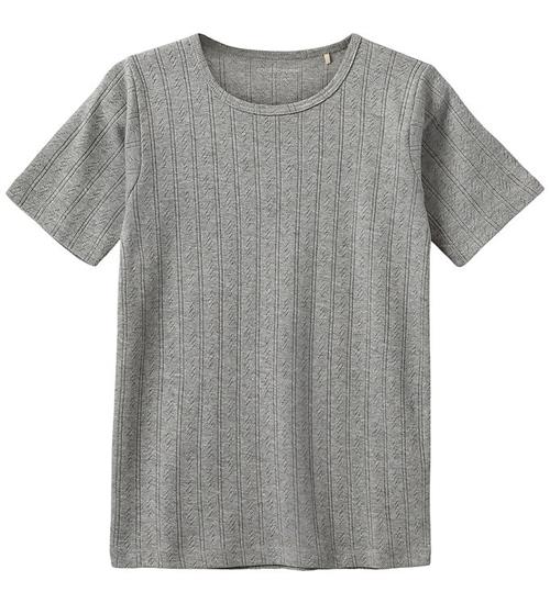 Sofie Schnoor T-shirt - Noos - PiperSY - Gråmeleret m. Hulmønste