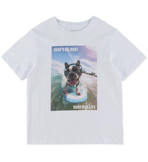 Name it T-shirt - NkmVoto - Bright White/Surf Dog