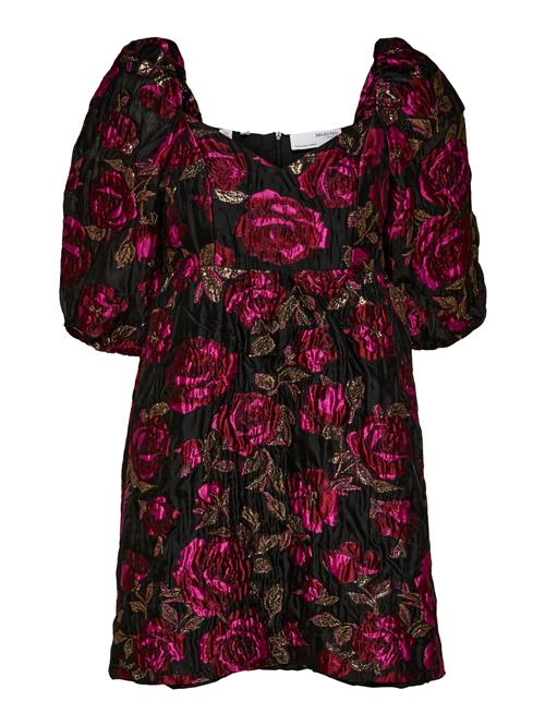 Selected Femme Petite Coctailkjole 'Vanka'  khaki / mørk pink / sort