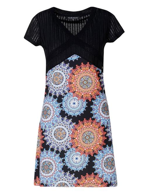 KOROSHI Sommerkjole  lyseblå / orange / sort