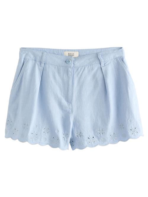 Next Bukser med lægfolder  lyseblå