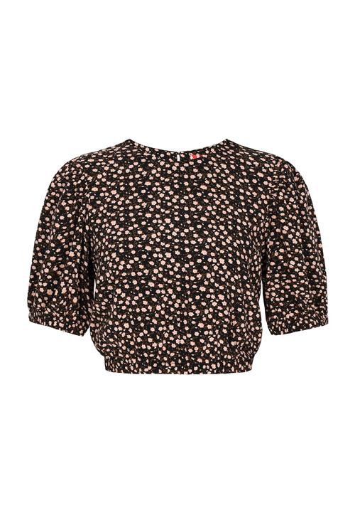 myMo ROCKS Bluse 'Fashion Look'  orange / rosé / sort