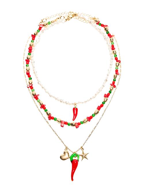 Bershka Kæde  guld / grøn / rød