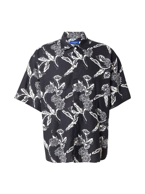 JACK & JONES Skjorte 'JORPAROS'  sort / hvid