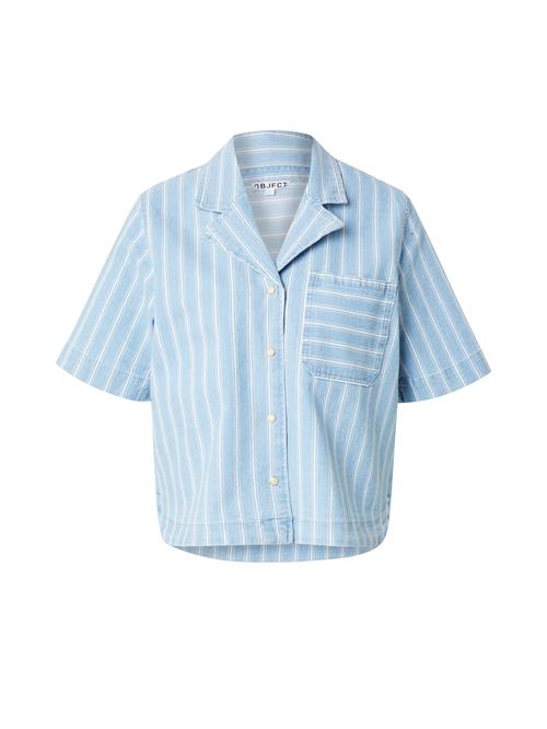 OBJECT Bluse 'OBJELSIE'  blå / hvid
