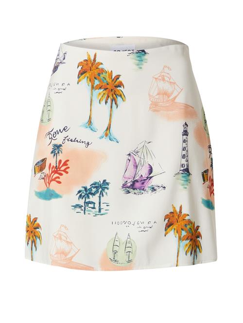 OBJECT Nederdel 'OBJDinah'  mørkegrøn / lilla / abrikos / hvid