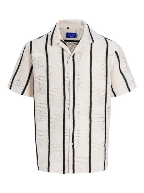 JACK & JONES Skjorte 'JORDia'  sort / offwhite