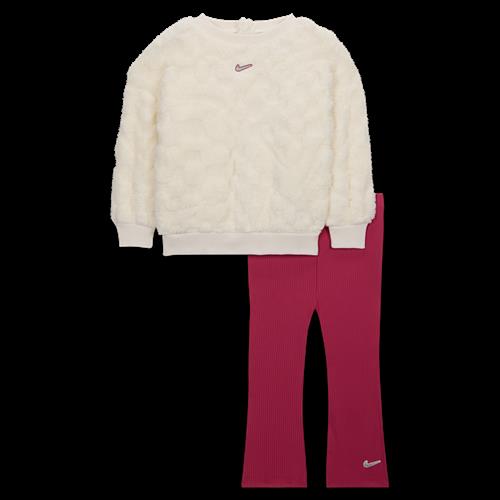 Todelt Nike Cozy-leggingssæt med svaj til babyer (12-24 M) - Pink