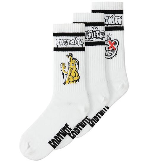 Name It Strømper - Fortnite - 3-pak - NkmFinlo - Bright White