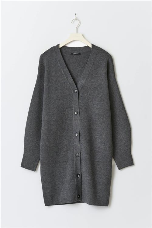 Gina Tricot - Knitted cardigan - Cardigans - Grå - M - Dame