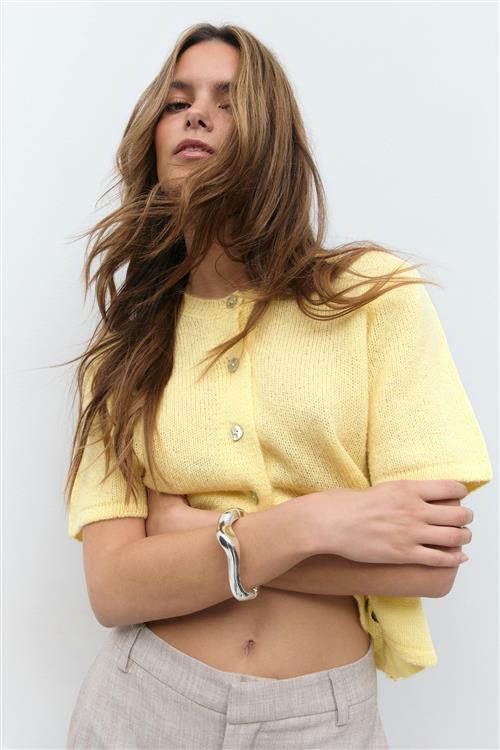 Gina Tricot - Loose knitted cardigan - Cardigans - Gul - XS - Dame