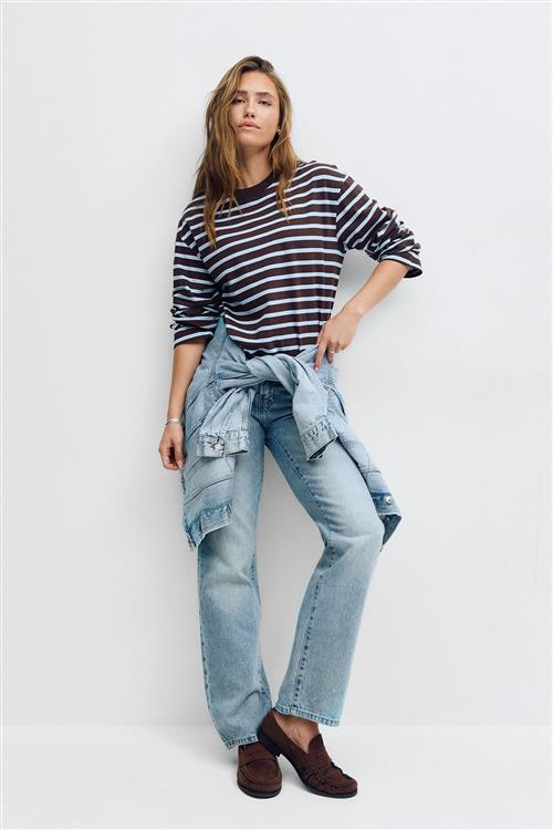 Gina Tricot - Scandi low straight jeans - low straight jeans - Blå - 36 - Dame