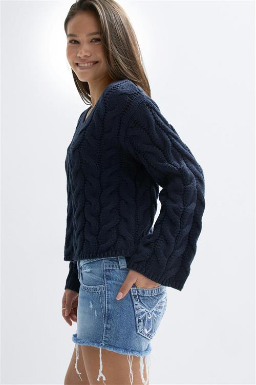 Gina Tricot - Y sparkle low denim shorts - Shorts til piger 9–14 år - Blå - 164 - Pige