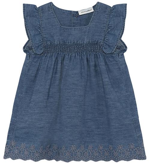 Minymo Kjole - Hulmønster - Faded Denim