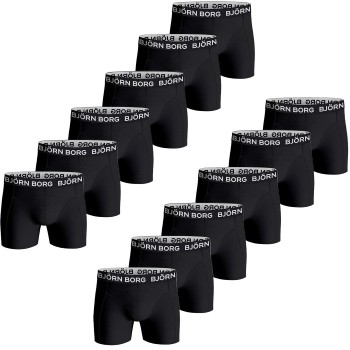 Björn Borg 12P Cotton Stretch Boxer 1718 Sort bomuld Large Herre