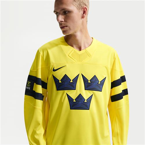 Nike "Team Sweden"-hockeytrøje til mænd - gul