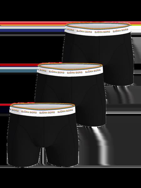 Björn Borg Cotton Stretch Boxers 3-pack Sort, XL