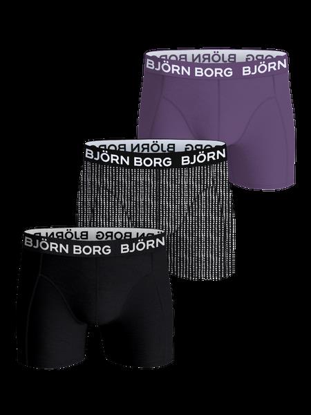 Björn Borg Cotton Stretch Boxers 3-pack Sort, XL