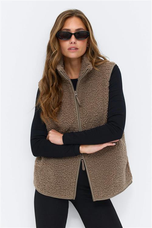 Gina Tricot - Pile vest - teddy jakker - Beige - M - Dame