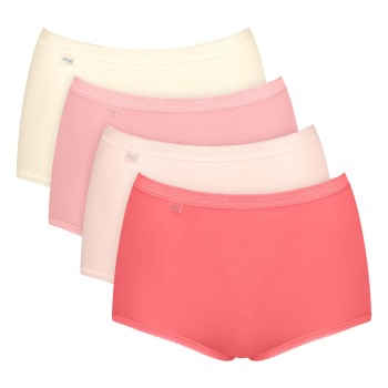 Sloggi Trusser 4P Basic Plus Maxi Panty Rød/Rosa bomuld 48 Dame