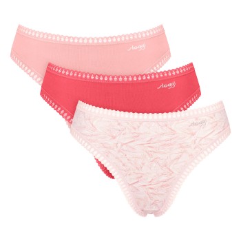 Sloggi Trusser 3P GO Crush High Leg Briefs Rød/Rosa bomuld Medium Dame