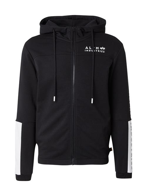 ALPHA INDUSTRIES Sweatjakke  sort / hvid