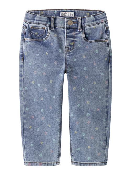 NAME IT Mom Jeans Bella Medium Blue Denim Flower